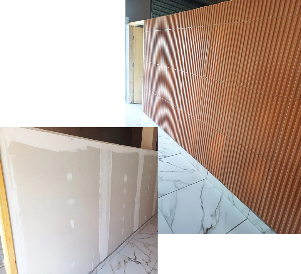 Kit C/ 10 Plates 51x51 High Wall Coating Embossed 3D Panel Ripped 2,5 m² (without adhesive) Brown-Freijo