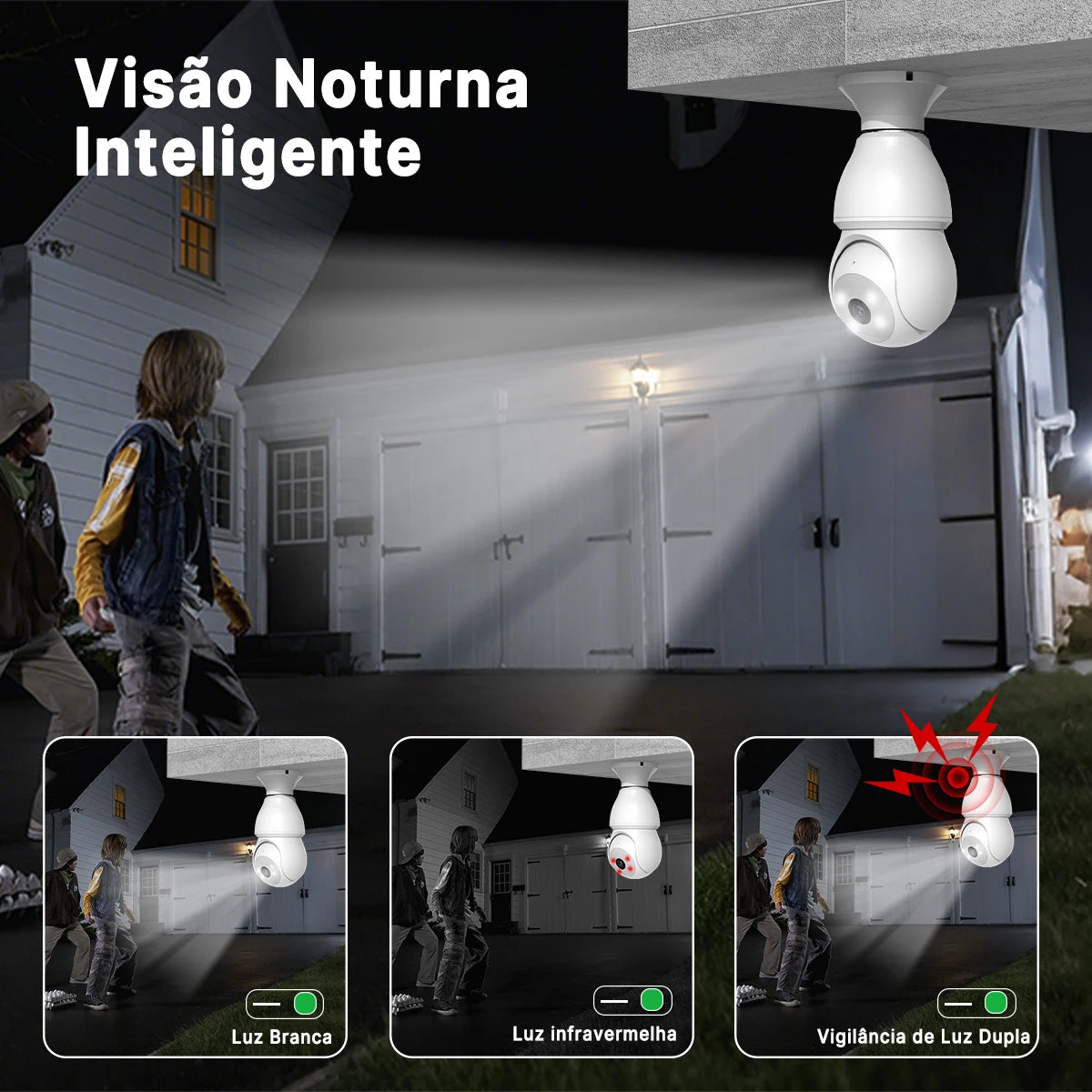 Wireless Network Camera with Lamp E27 Smart Camera for Home Outdoor Waterproof with Bidirectional Audio icsee