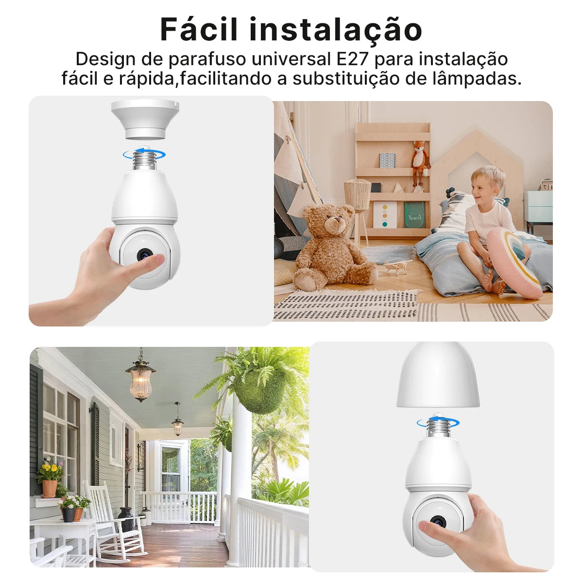 Wireless Network Camera with Lamp E27 Smart Camera for Home Outdoor Waterproof with Bidirectional Audio icsee
