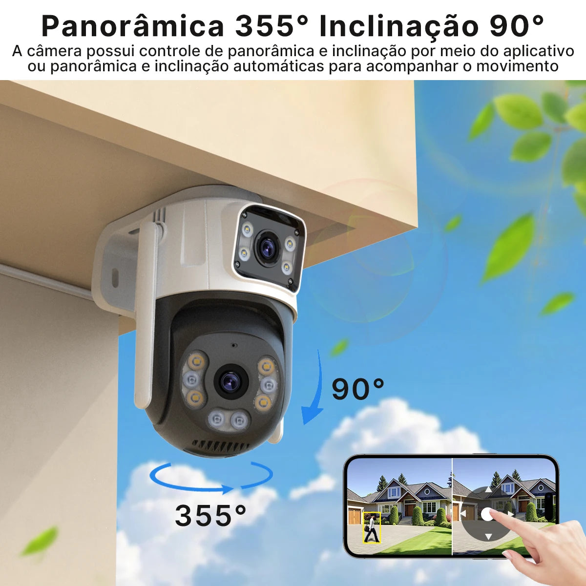 P2 PTZ IP Camera Outdoor WiFi Security Camera Automatic Tracking Wireless CCTV Camera with iCsee Dual Lens