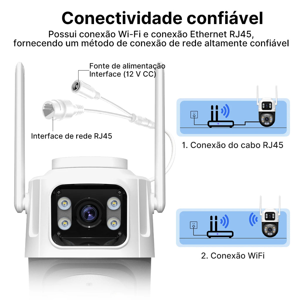 P2 PTZ IP Camera Outdoor WiFi Security Camera Automatic Tracking Wireless CCTV Camera with iCsee Dual Lens