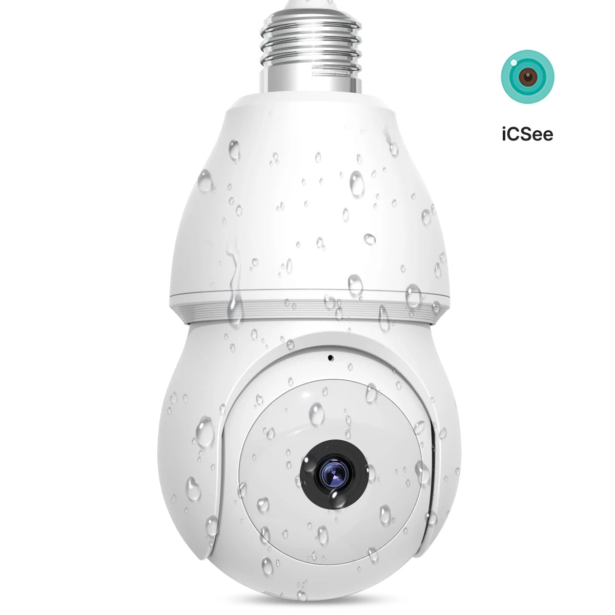 Wireless Network Camera with Lamp E27 Smart Camera for Home Outdoor Waterproof with Bidirectional Audio icsee