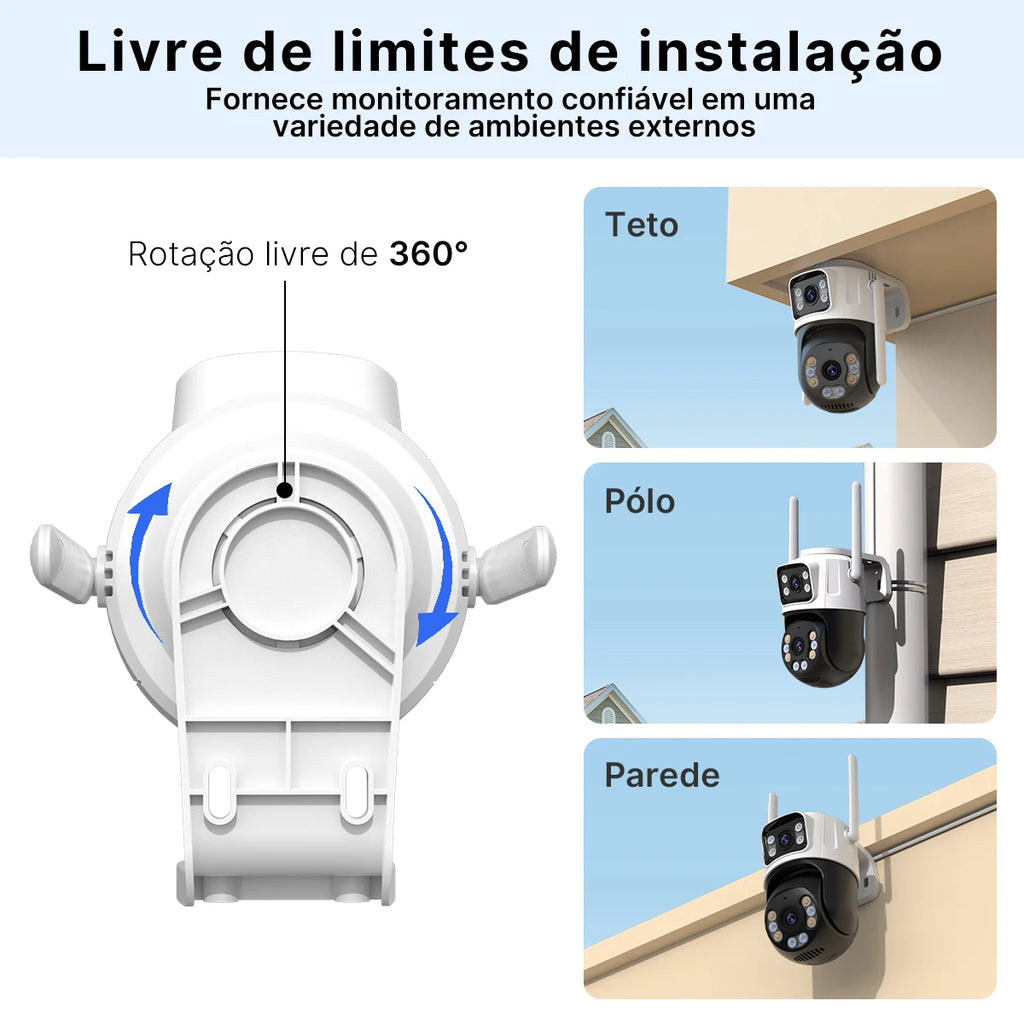 P2 PTZ IP Camera Outdoor WiFi Security Camera Automatic Tracking Wireless CCTV Camera with iCsee Dual Lens