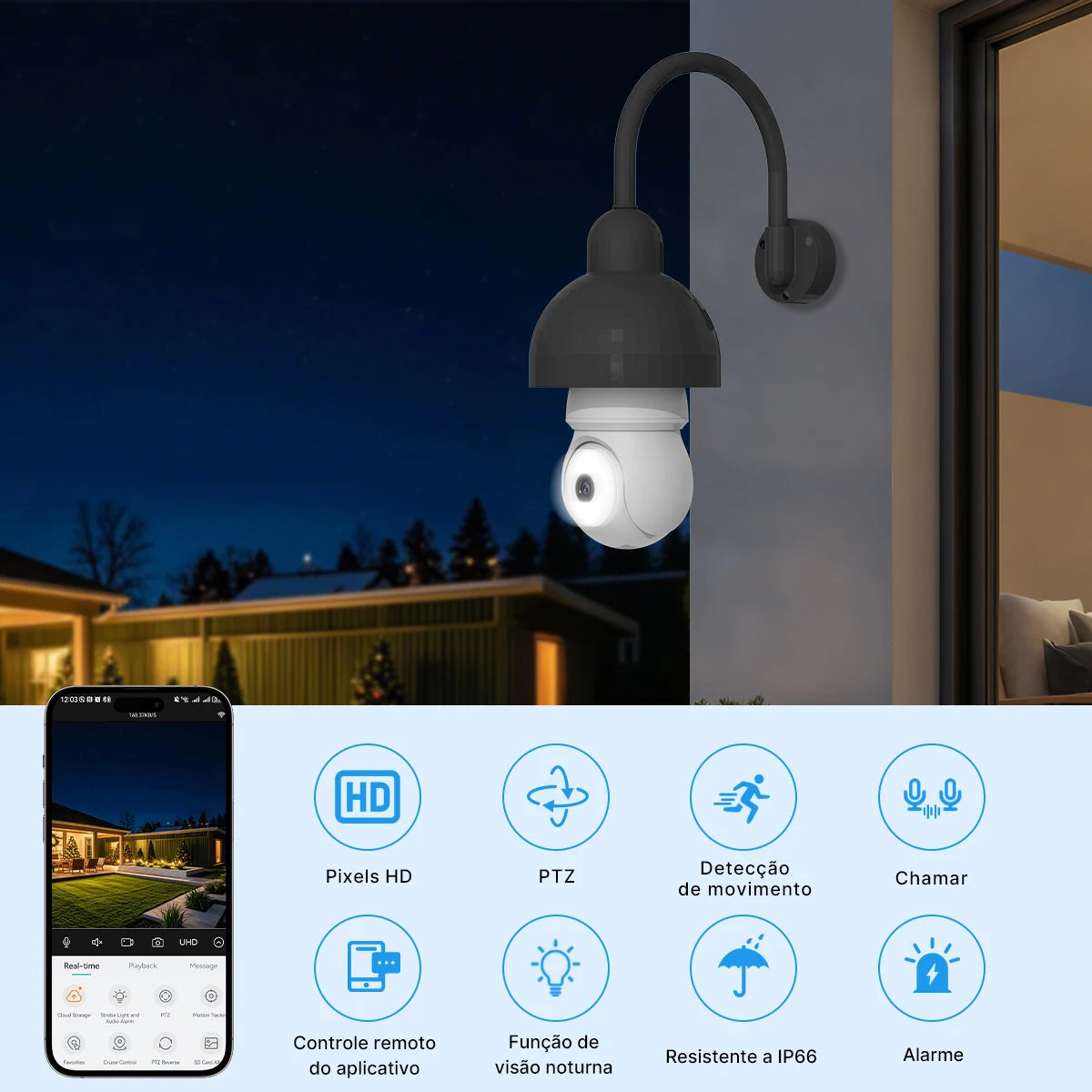 Wireless Network Camera with Lamp E27 Smart Camera for Home Outdoor Waterproof with Bidirectional Audio icsee