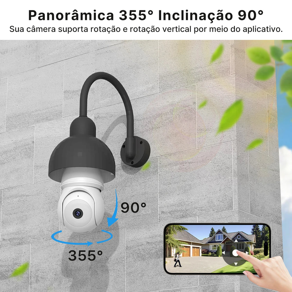 Wireless Network Camera with Lamp E27 Smart Camera for Home Outdoor Waterproof with Bidirectional Audio icsee