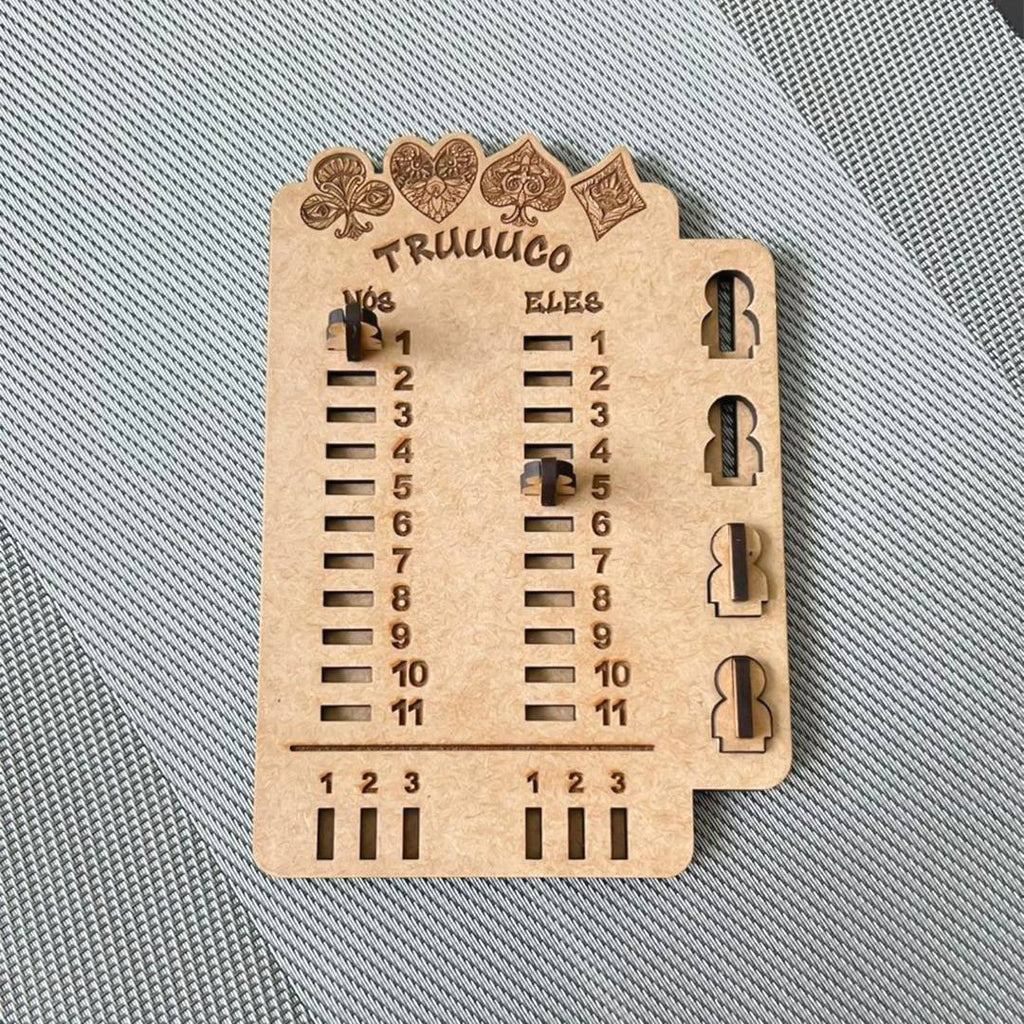 Marcador de Truco em MDF 11x16cm placar e melhor de três