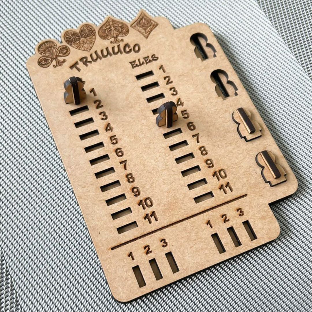 Marcador de Truco em MDF 11x16cm placar e melhor de três